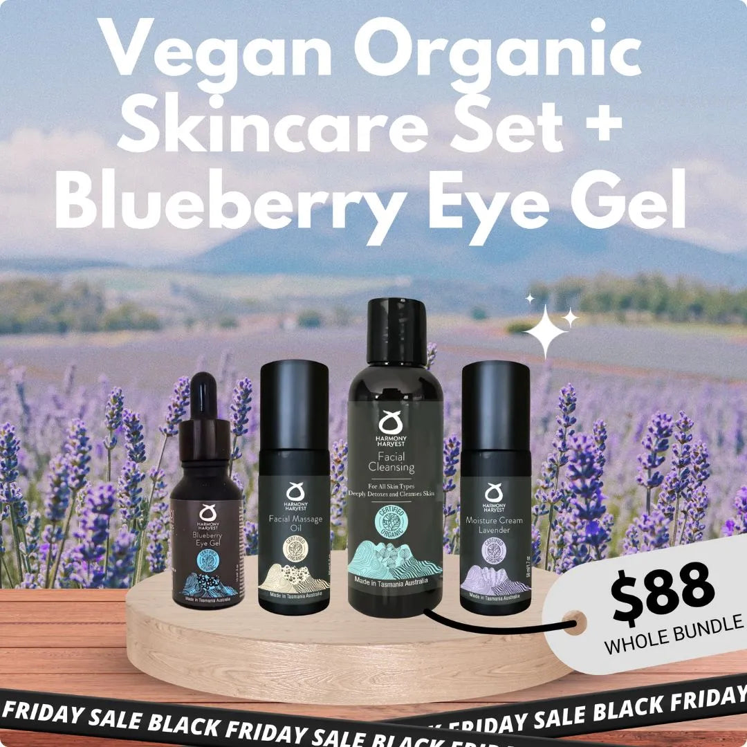 Vegan Organic Skincare Set & Blueberry Eye Gel